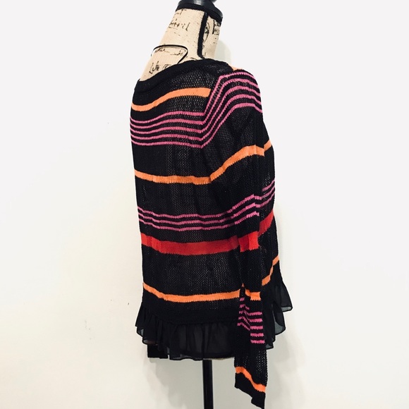 Anthropologie Long Sleeve Knit Top with Ruffle Hem. - Picture 2 of 6